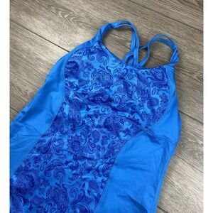 Lululemon Women's Energy Built In Padded Bra Tank Top Paisley Blue Size 6